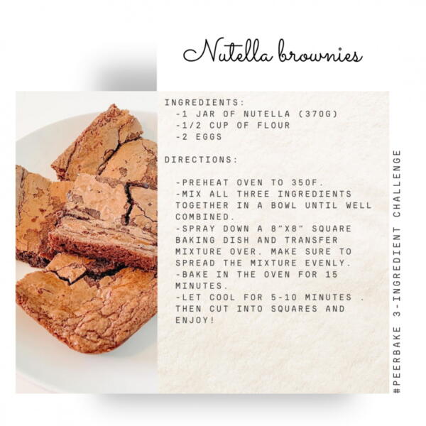 Nutella brownie recipe by @michelle.poudrier