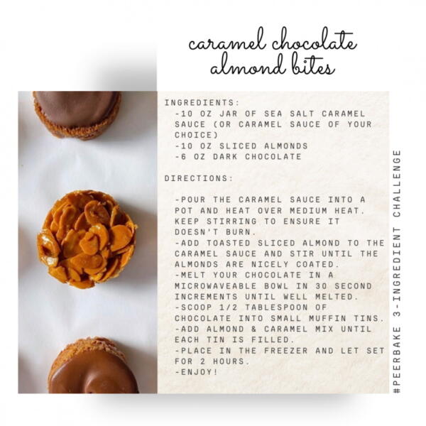 caramel chocolate almond bites recipe by  @purplechives