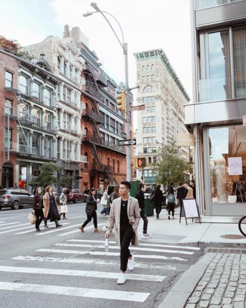 Swayer Marc crossing the street