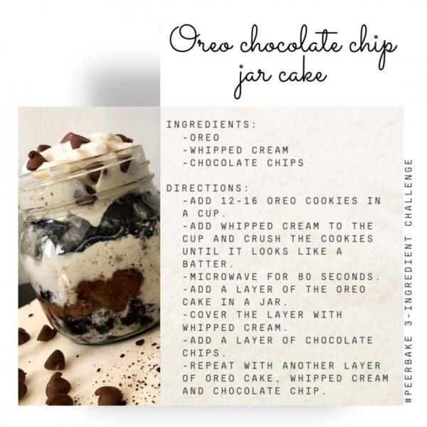 Oreo chocolate chip jar cake by @saafffaaaaa