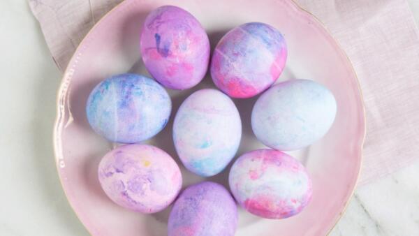 Pink dye easter eggs